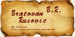 Bratovan Rusović vizit kartica